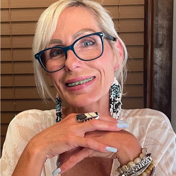 Fourty Dreams Boutique | Jewelry | Turquoise Rose Rice Bead Dangle ...